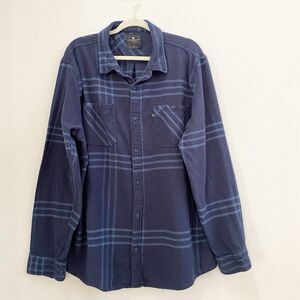 Junk Food Men's Blue Arlan Long‎ Sleeve Flannel Pocket Plaid Shirt Size 2XL